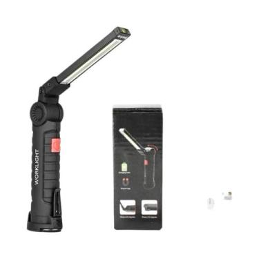 Imagem de Lanterna De Trabalho LED COB Recarregável USB Com Gancho Magnético E F