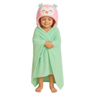 Imagem de Toalha Infantil com Capuz de Bichinho em Microfibra Macia - anjo da ma