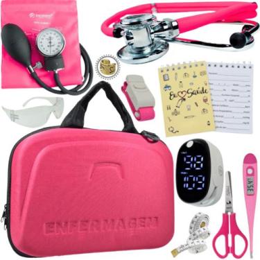 Imagem de Kit Enfermagem Super Luxo Maleta Exclusiva Completa - Love Saude, ROSA