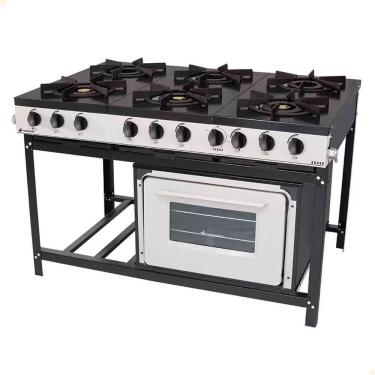 Imagem de Fogão Industrial Venâncio a Gás Bravo 6 Bocas com Forno Padrão BR6BF
