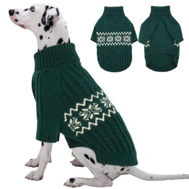 Imagem de Kuoser Suéter de cachorro XXG, suéteres de Natal para cães grandes, pulôver quente para meninos e meninas, roupas para cães de estimação para clima frio para Golden Retriever Labrador, verde XGG