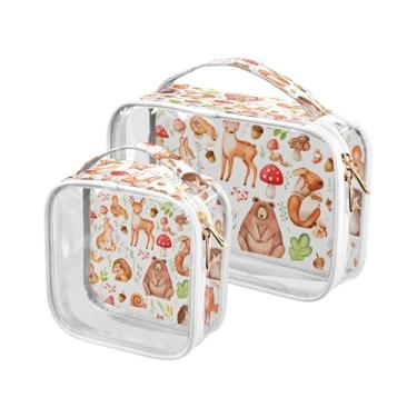 Imagem de xigua Bolsa de maquiagem de animais fofos para mulheres, bolsa de cosméticos de viagem, bolsa de higiene portátil à prova d'água para viagens, férias, organização de banheiro