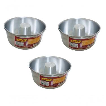 Imagem de Kit 3 Formas Assadeiras De Pudim De Alumínio Grosso 16x8cm