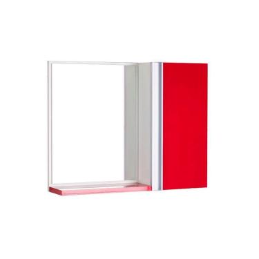 Imagem de Espelho para Banheiro com Armário Vermelho Barra Vertical