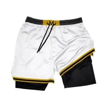 Imagem de Shorts Esportivos Masculinos De Cintura Alta, Dupla Camada, Respirávei
