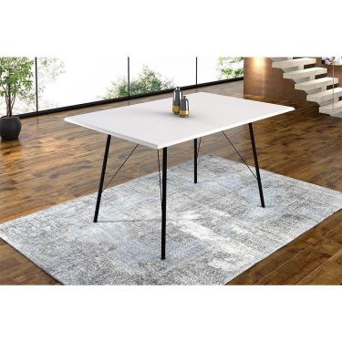 Imagem de Mesa Sala De Jantar Paraty Preto 120x75cm Tampo Branco - Cor: Preto