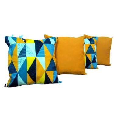 Imagem de Kit 4 Capas De Almofadas 45X45 Gorgurinho/Oxford Mostarda - Thais Enxo