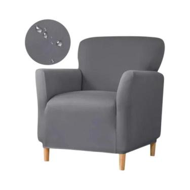 Imagem de Capa De Sofá Elástica Repelente À Água, Cor Sólida, Para Poltrona Indi