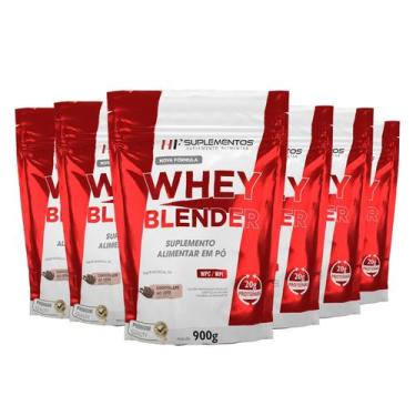 Imagem de 6X Whey Blender Concentrado Chocolate 900G Hf Suplementos