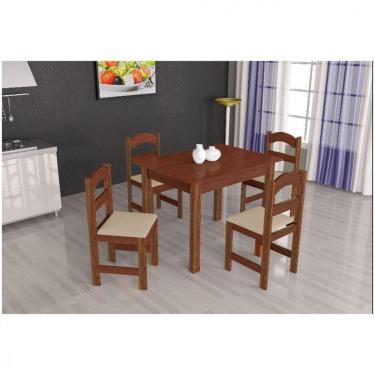 Imagem de Mesa Arauna Com 4 Cadeiras Primavera Amendoa/Bege