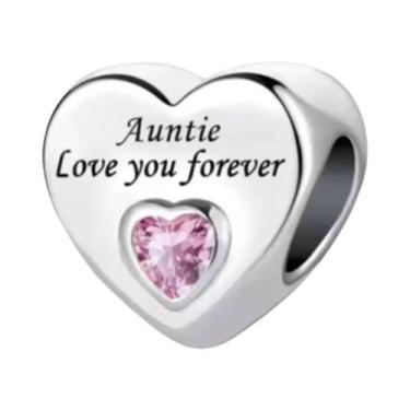 Imagem de Pulseira Feminina De Prata Esterlina 925 Com Berloques De Coração 'Amo