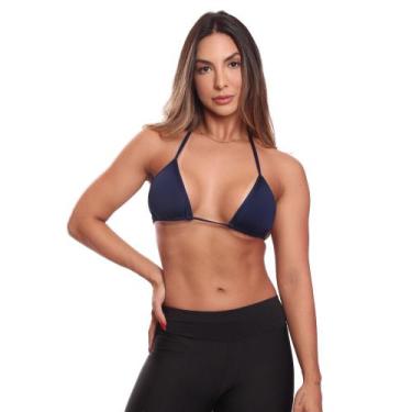 Imagem de Biquini Cortininha Fita Top com Bojo Removível Avulso - Adriben, G, Az