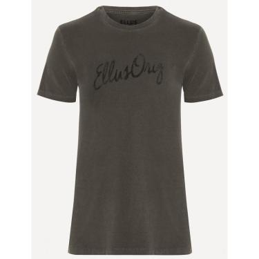 Imagem de Camiseta Ellus Masculina Cotton Washed Origin. Script Grafite-Masculino