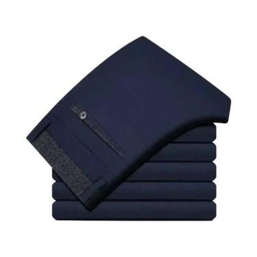 Imagem de Calças De Terno Masculinas Slim Fit Pretas, Elásticas E Que Não Amassa