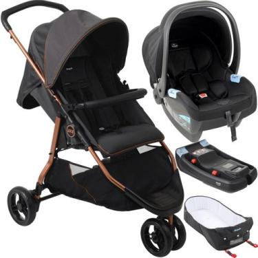Imagem de Carrinho Moises Bebe Conforto Preto Base Burigotto CR3 22 Gray Cobre