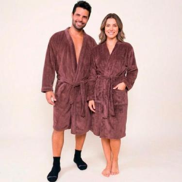 Imagem de Roupão Adulto Microfibra Benévola Antialérgico Feminino e Masculino Ma