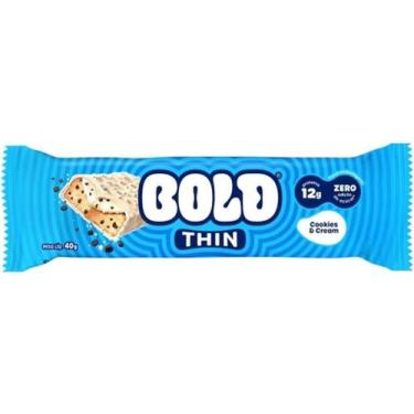 Imagem de Barra de Cereais 12g de Proteina Bold Thin Cookies e Cream 40g