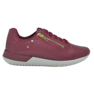 Imagem de Tênis Casual Feminino Couro Usaflex AH1707 Vermelho, Vermelho, 35