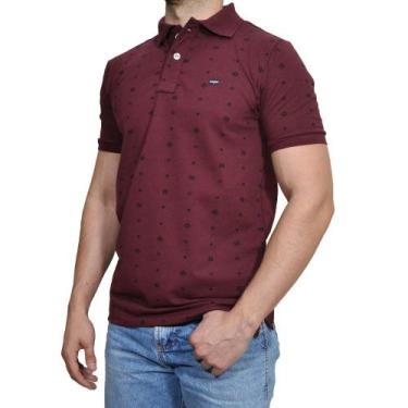 Imagem de Camiseta Polo Masculina Jacquard Lancamento Dawson, Bordô, P
