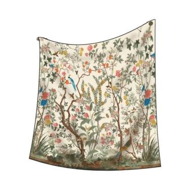Imagem de Lenço De Seda Estampado Floral 90CM Para Mulheres, Lenço Quadrado, Xal