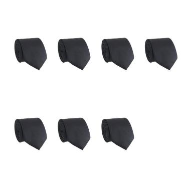 Imagem de Kit 7 Gravatas Masculina Social Slim Premium Tons Classicos Lisa Elegante Padrinhos Formatura Trabalho