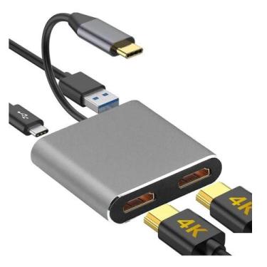 Imagem de Conversor USB-C para 2 HDMI, 1 USB 3.0, 1 USB-C, 9754 - MD9