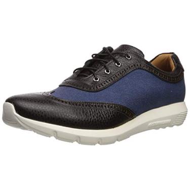 Imagem de Marc Joseph New York Tênis masculino de couro extra leve com tecnologia Wingtip, Pedra marrom/jeans, 41