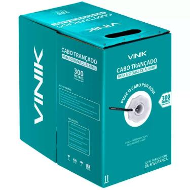 Imagem de Caixa de Cabo 4 Pares Trançados - 300 metros - para Alarme - 24AWG - Preto
