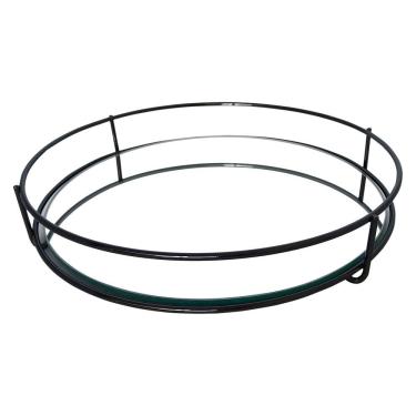 Imagem de Bandeja Hara Fence Black Matte Redonda 20 Cm