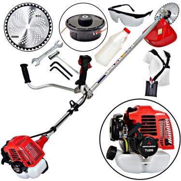 Imagem de Roçadeira Profissional Lateral Nakashi L261M Com Guidão á Gasolina Motor TU26 Mitsubishi Ideal Para Mato Alto