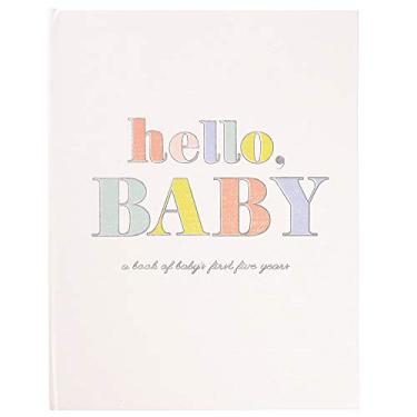 Imagem de C.R. Gibson Livro do bebê B248-22583 com caixa de presente, gênero "Hello Baby" neutro, 21 cm L x 28 cm A