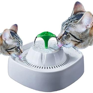Imagem de Fonte de animal de estimação de camada dupla com torneira, fonte de água automática silenciosa para cães/gatos, dispensador de água para animais de estimação, água potável para cães de gatos, branco