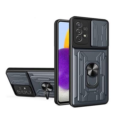 Imagem de Capa de armadura à prova de choque de luxo para Samsung A51 A71 A12 A52 A72 A22 A32 A13 A53 Galaxy S20 FE S21 Plus S22 Suporte para cartão, cinza, para Nota 20 Ultra