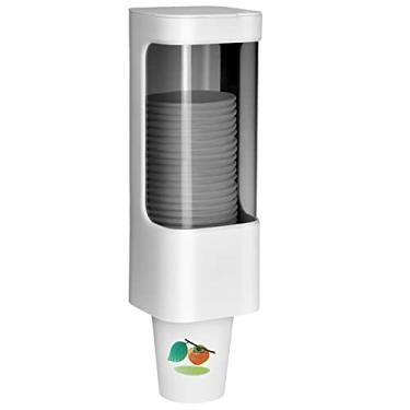 Imagem de Dispensador de copos de parede para banheiro, dispensador de copo de plástico descartável de 85 g - 142 g, dispensador de copo de plástico, dispensador de refrigerador de água com placa de pasta para escritório, hospitalar e academia