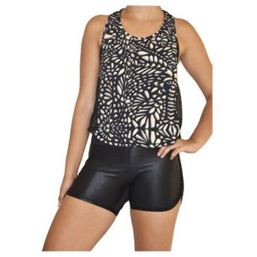 Imagem de Regata Feminina Fitness Estampada Topy Curta Ative