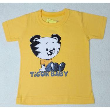 Imagem de Camiseta Infantil Amarela Manga Curta Tigor T. Tigre