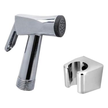 Imagem de Gatilho para Ducha Higienica Intima Chuveirinho Reparo Duchinha Metal Cromado Com Suporte