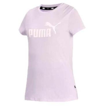 Imagem de Camiseta Puma Logo Heather Vivid - Violeta - GG-Feminino