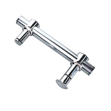 Imagem de Maçaneta de porta de vidro de chuveiro para porta de vidro temperado de banheiro | Acabamento polido cromado | Conjuntos de empurrar | Centros de furo de 145 mm