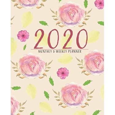 Imagem de Agenda semanal e mensal 2020: organizador de rosas em aquarela rosa com rastreadores de hábitos e citações inspiradoras para agendar seu ano - início de segunda-feira (Busy Bette 2020-2021 Planners)
