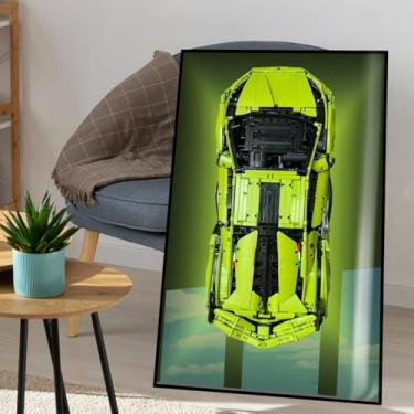 Imagem de auvnei Acessórios de brinquedo de montagem na parede para LEGO Technic Lamborghini Toy Race Car compatível com Lego Building Set 42115, prateleira de parede de exibição para adultos, para amantes de