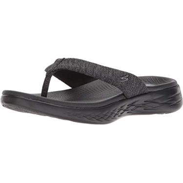 Imagem de Skechers Chinelos femininos On The Go 600 - Preferred Flip Flop, Preto, 7 Wide