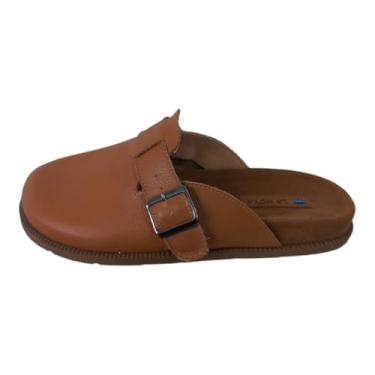 Imagem de CHINELO BABUCHE BIRKEN DE COURO FEMININO COMFORT LA HOYA REF 25507 (CARAMELO, BR, Adulto, Numérico, 34)