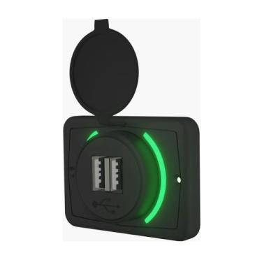 Imagem de Tomada Carregador USB duplo 12V Adaptador de alimentação do carregador