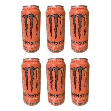Imagem de Kit 6 Energético Monster Zero Açúcar Ultra Peachy Keen 473ml - Monster