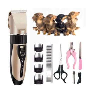 Imagem de Kit Completo Maquina De Tosa Aparadora Profissional P/ Cachorro Pets C