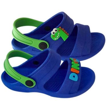 Imagem de Kit 2 Pares Papete Infantil Sandália Masculina Papete Chinelo Dinossau