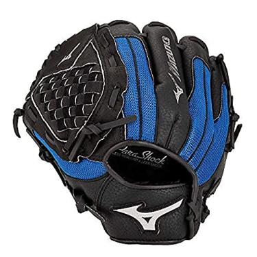 Imagem de Mizuno Luvas de beisebol PowerClose GPP1050Y3RY série Prospect, 26,66 cm, mão esquerda, preto/Royal Tartan Flex Web