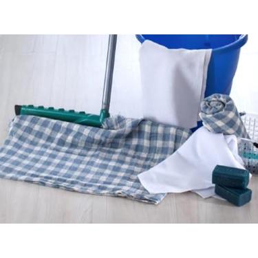 Imagem de Kit com 10 panos de chão branqueados para limpeza geral de 45x65cm