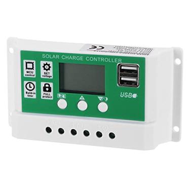 Imagem de Controlador de Carga Solar, Controlador Solar Controlador PWM Ajustável 10a 12v 24V LCD Display PWM Regulador de Carregamento para Painel Solar